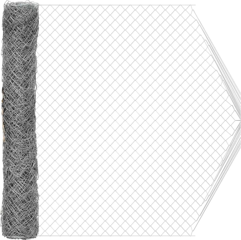 vidaXL Gard cu plasă de sârmă Galvanizat 2 x 20 m Sticlă