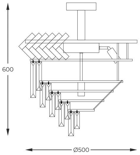 Lustră pe tijă Zuma Line C23910/9 LYON 9xE14/40W/230V auriu