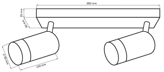 Spot ARRAS 2xGU10/10W/230V alb
