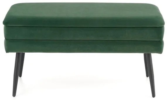 Bancă cu spațiu de depozitare VELVA 37x78 cm verde/negru