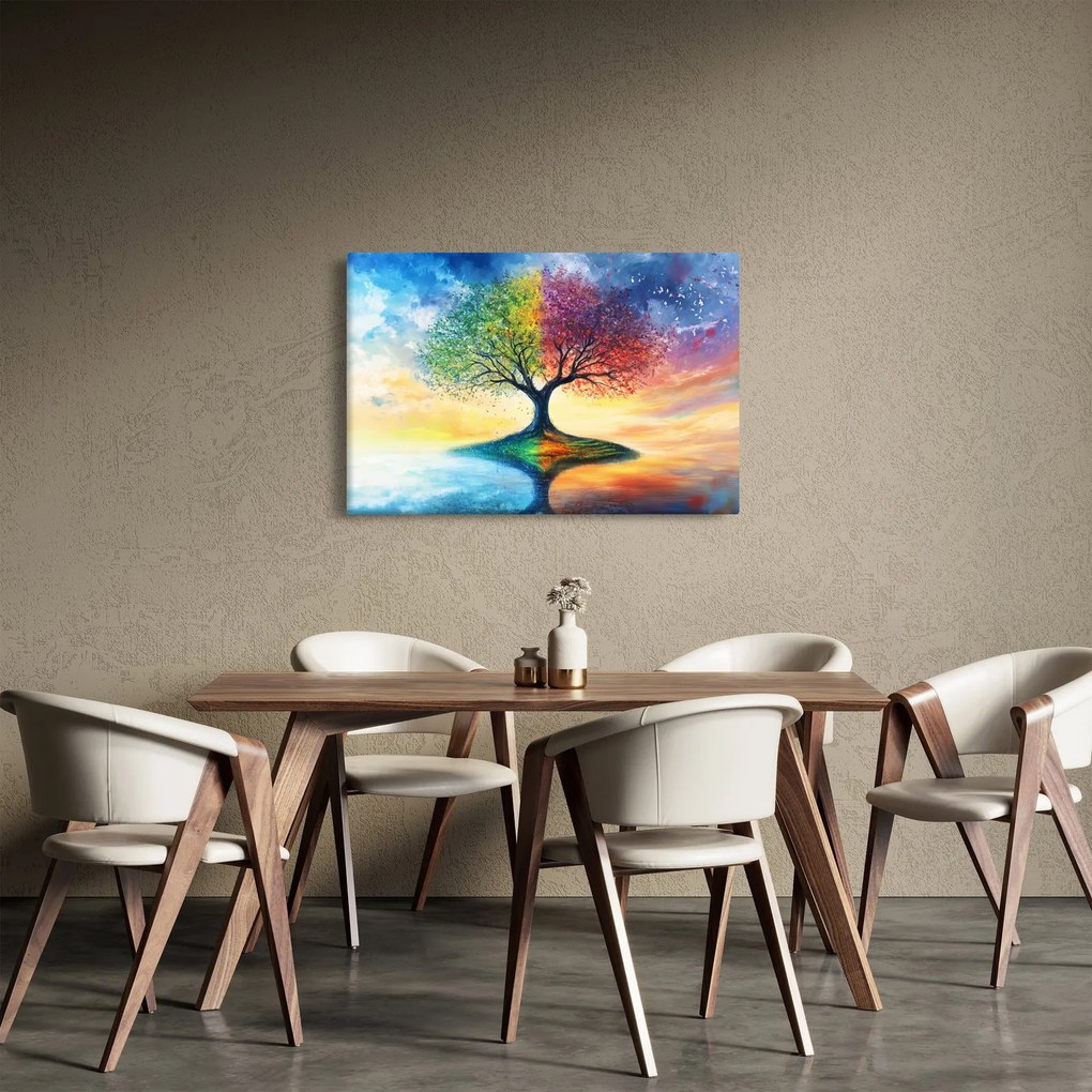 Tablou – Arbore pictat al anotimpurilor (90x60 cm)