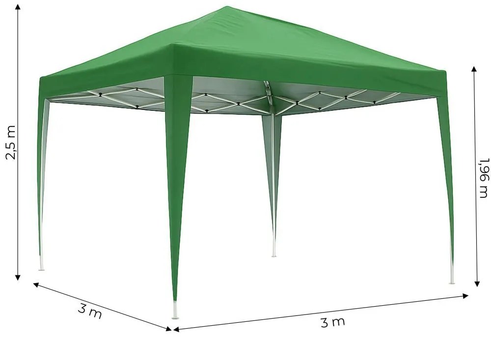 Foișor de grădină 3x3m pliabil Verde