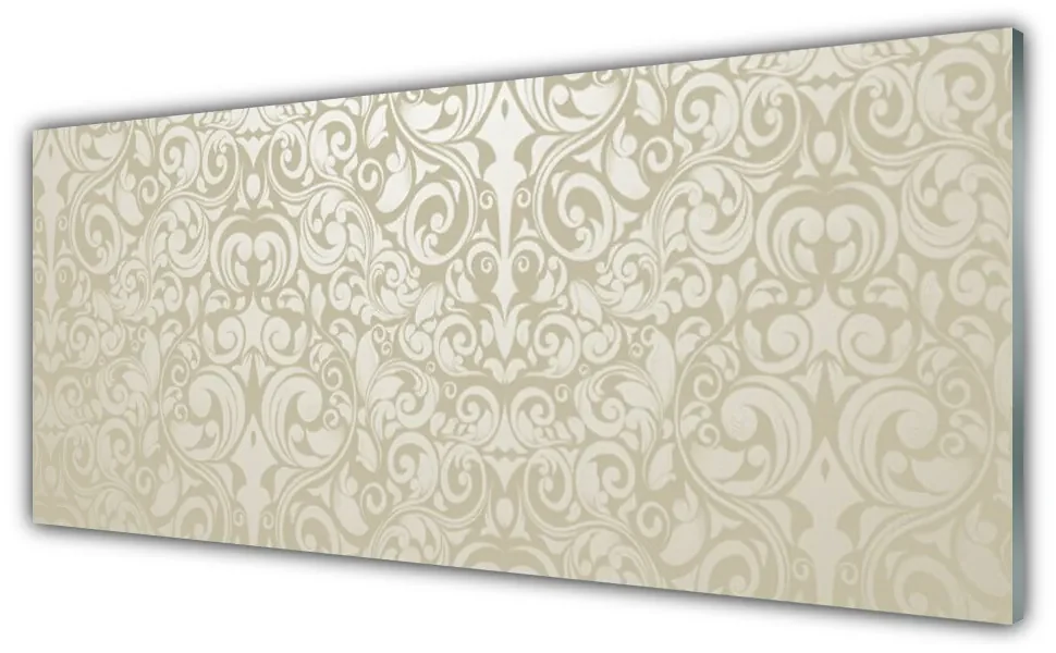 Tablou pe sticla Abstract Art White