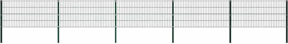 vidaXL Panou de gard cu stâlpi din fier, verde, 867x80 cm