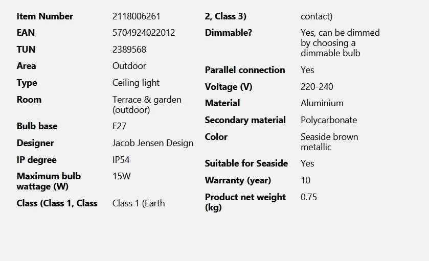 Mini Plafoniera exterior design nordic IP54 Aludra seaside maro