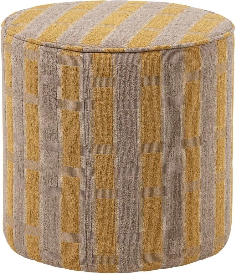 Puf galben cu tapițerie din chenille Sarli – WOOOD