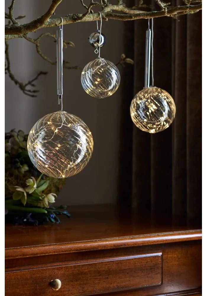 Decorațiune cu lumină LED Sirius Wave Ball, Ø 8 cm