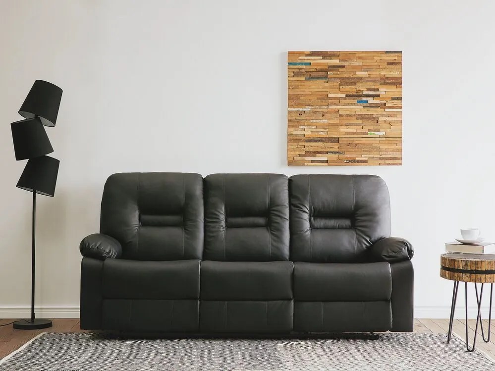 Canapea 2 locuri Barnet 2 (piele sintetică) (negru) . 1008548