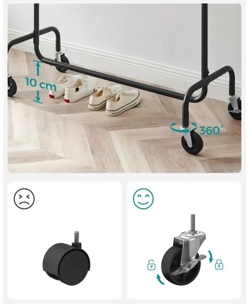 Cuier mobil de podea LINEA, negru