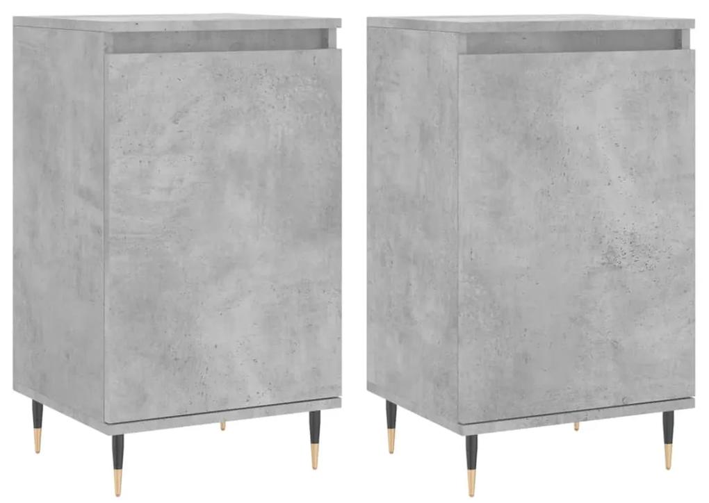 831045 vidaXL Servante, 2 buc., gri beton, 40x35x70 cm, lemn prelucrat