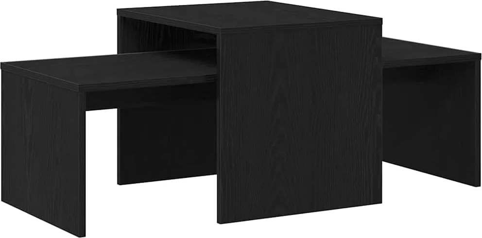 vidaXL Mese în cuiburi Stejar Negru 100 x 48 x 40 cm Lemn compozit