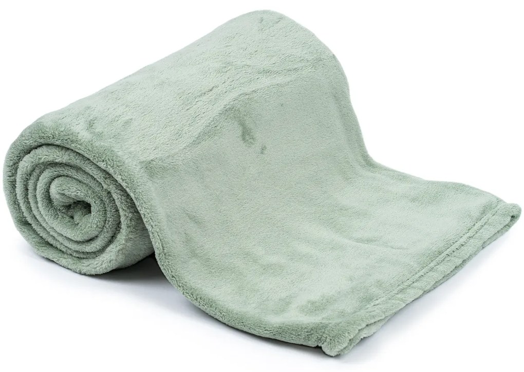 Pătură fleece verde măsliniu, 125 x 150 cm