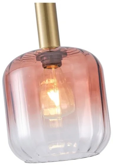 Lustră pe cablu 1xE27/15W/230V roșu/fumuriu pr. 20 cm