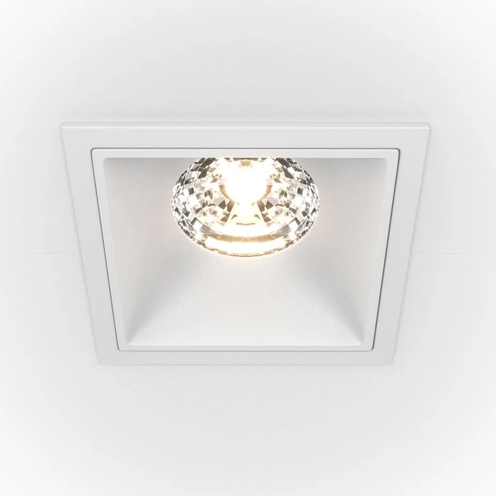 Spot LED incastrabil dimabil design tehnic Alpha alb, 8,5x8,5cm, 4000K