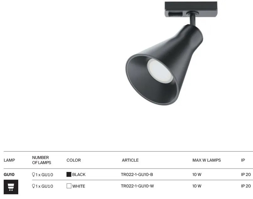 Spot, accesoriu pentru sinele monofazate Unity, Virar alb