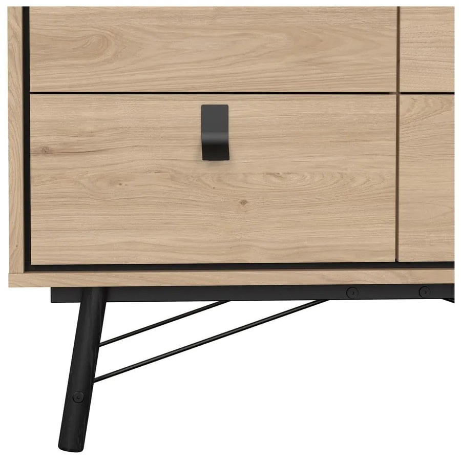 Comodă în culoare naturală joasă cu aspect de lemn de stejar 102x99 cm Ry – Tvilum