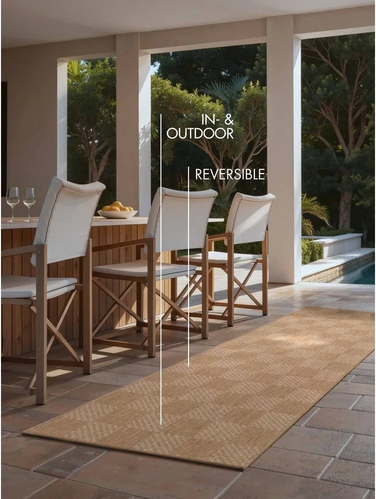 Covor tip traversă pentru interior și exterior crem/în culoare naturală 80x200 cm Haringey Dorothy – Ted Baker