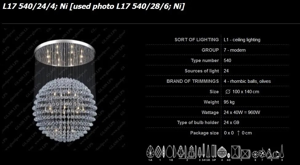 Lustra XXL design modern cristal Bohemia, diametru 100cm