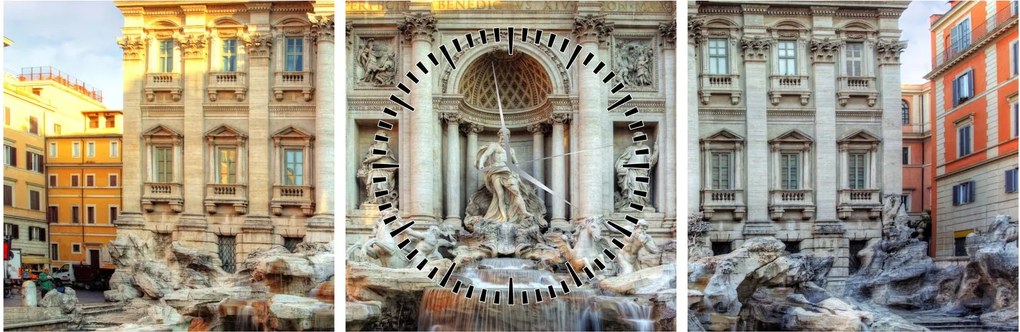 Tablou - Fântâna Trevi (cu ceas) (90x30 cm)