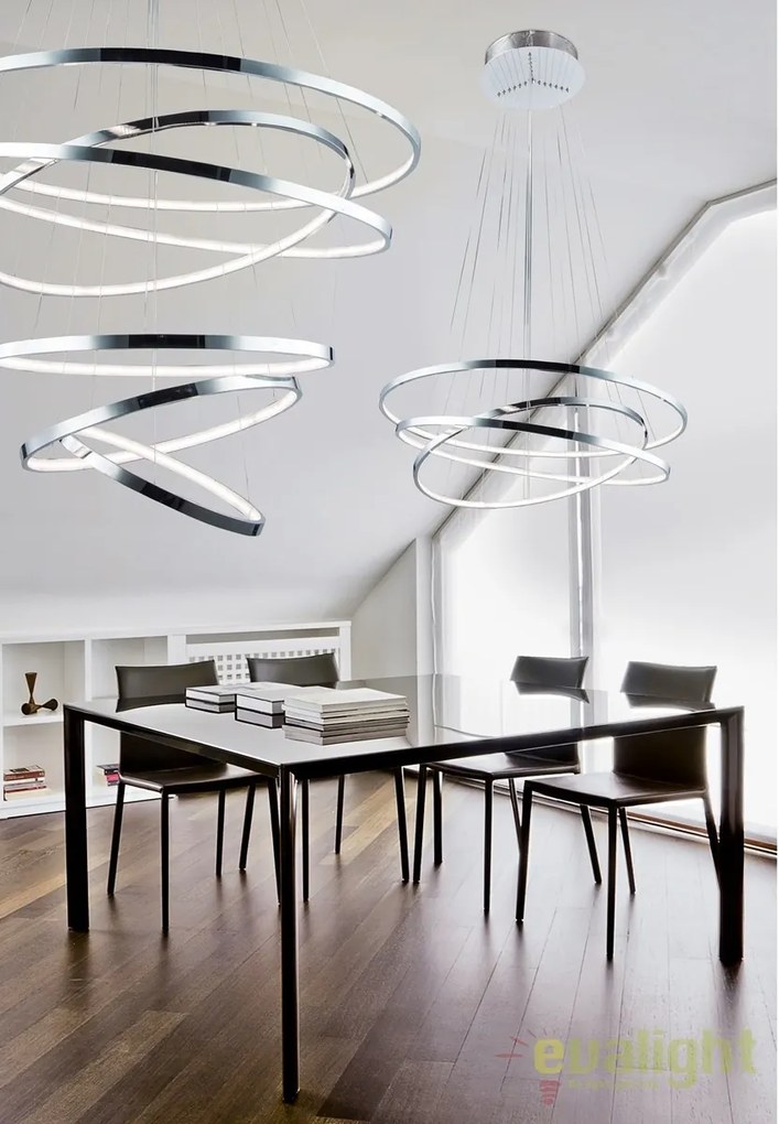 Lustra LED dimabila design modern Wheel 3 crom