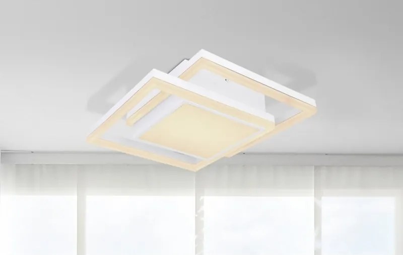 Plafoniera Smart LED CCT dimabila cu telecomanda SQUARES