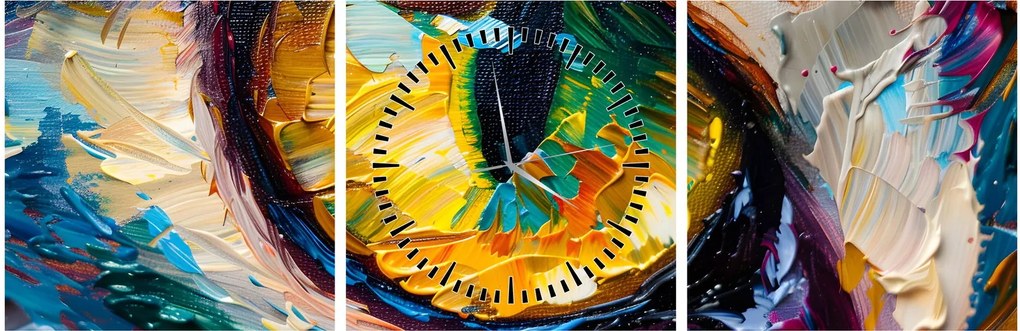 Tablou - Ochi de pisică Pictură (cu ceas) (90x30 cm)