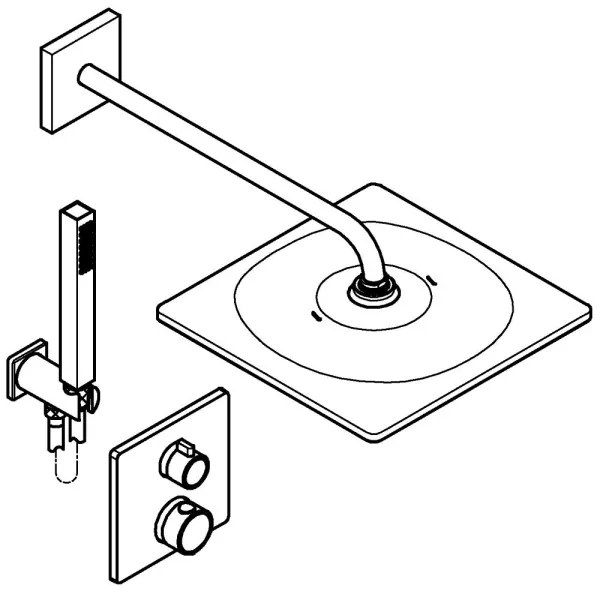 GROHE 34881000 - Sistem de duș încastrat PRECISION 310 × 310 mm crom lucios