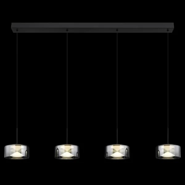 Globo 16024-4 - candelabru LED suspendat pe cablu BELINDA LED/24W/230V negru/fumuriu
