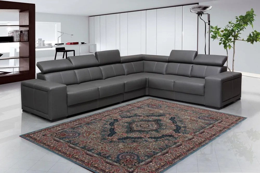 Covor persan albastru Tabriz 160x230 covor mecanic elegant pentru living sau dormitor