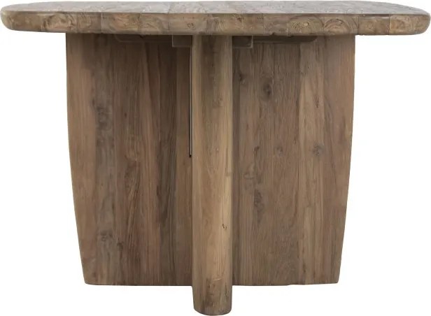 Masă dining dreptunghiulara din lemn de tec reciclat, finisaj natur, "Grand Loft"