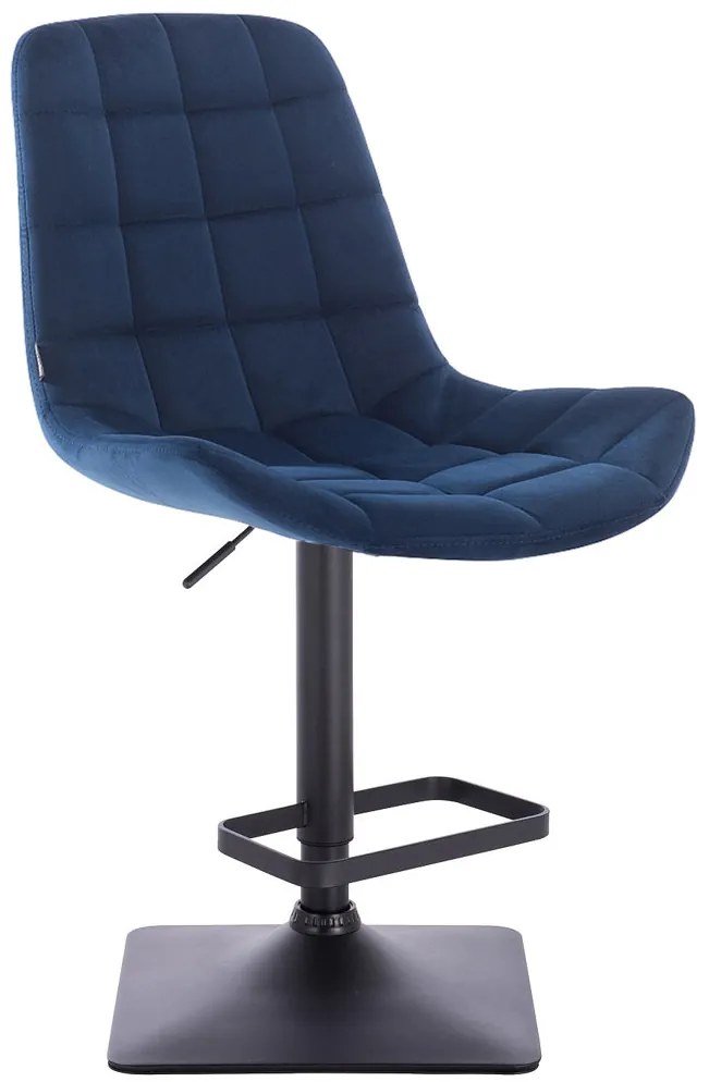 HR590KW Scaun Bleumarin din Catifea cu Bază Neagră