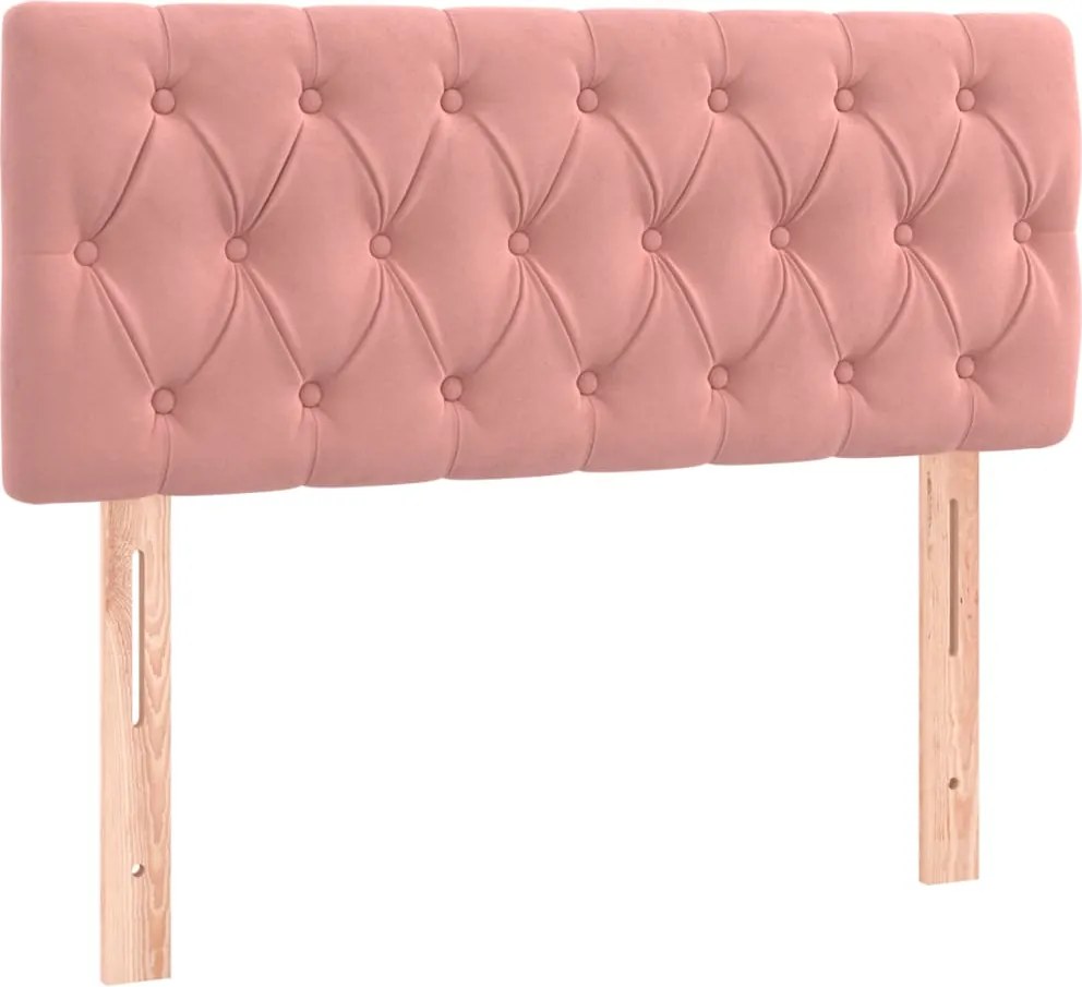 vidaXL Tăblie de pat, roz, 90x7x78/88 cm, catifea