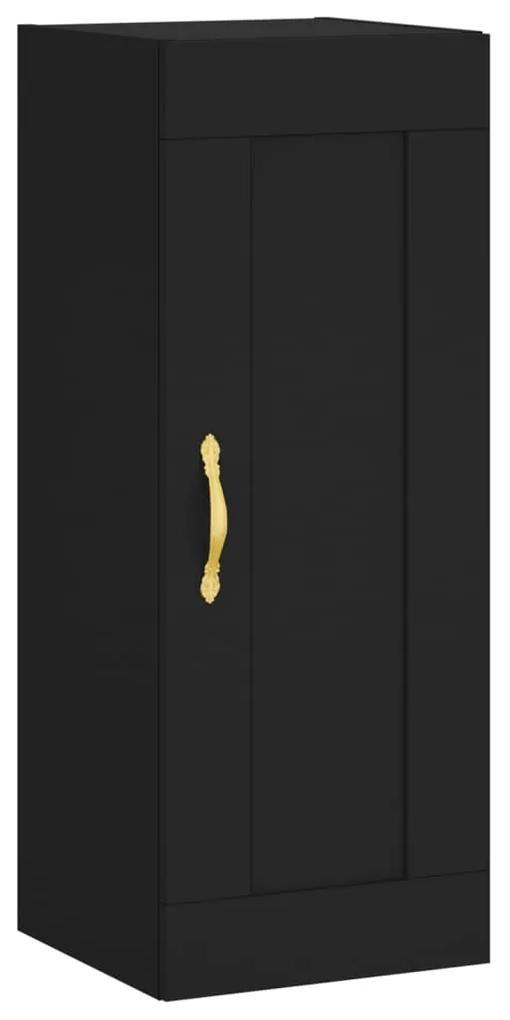 835019 vidaXL Dulap de perete, negru, 34,5x34x90 cm, lemn prelucrat