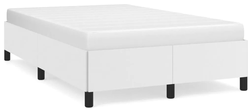 379523 vidaXL Cadru de pat, alb, 120x190 cm, piele ecologică