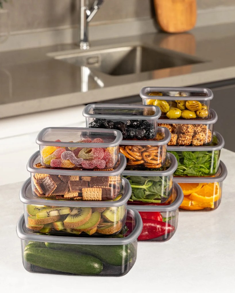 Set cutii de depozitare (12 piese), Hermia, Culoare: Antracit