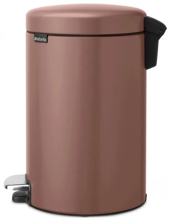 Cos de gunoi cu pedala Brabantia NewIcon 1008845, 12 L, Inchidere lina, Baza antiderapanta, Finisaj satinat, Maro
