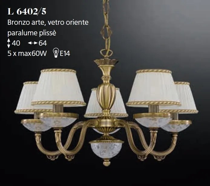 Candelabru din alama 5 brate design italian 6402