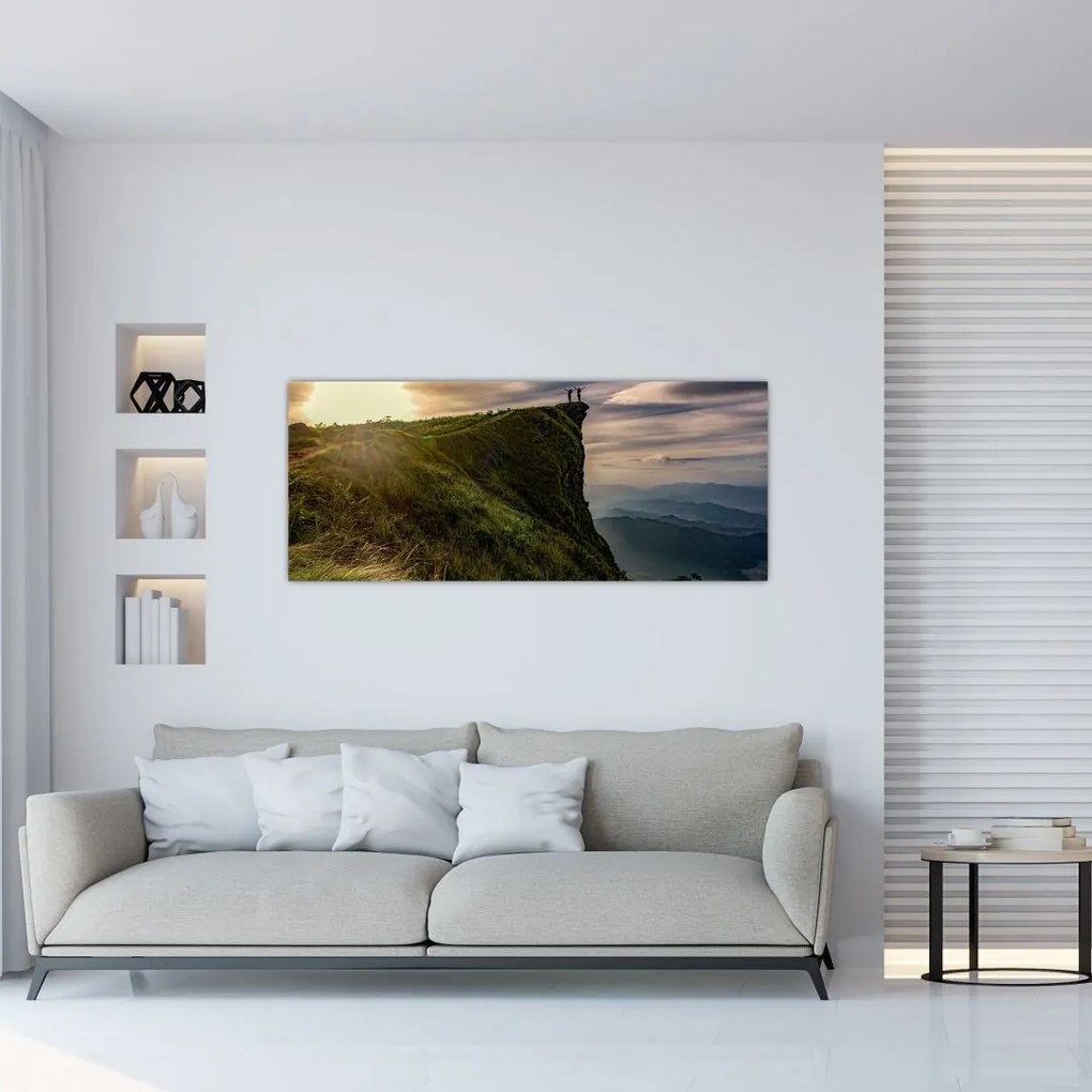 Tablou - Femei la stânci (120x50 cm)
