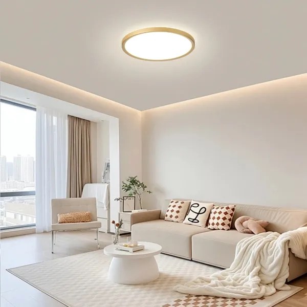 Brilagi - Lampă LED ULTRA SLIM pentru baie, 24W/230V, Ø 42 cm, auriu, IP54