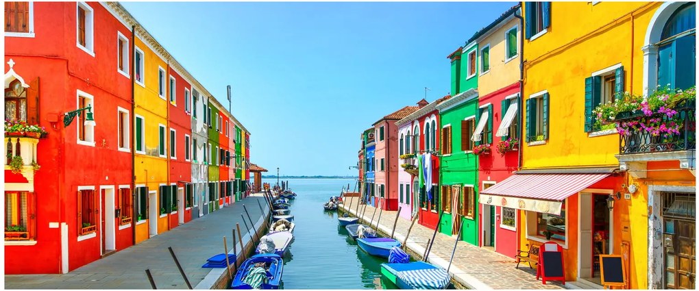 Tablou - Insula Burano, Veneția, Italia (120x50 cm)