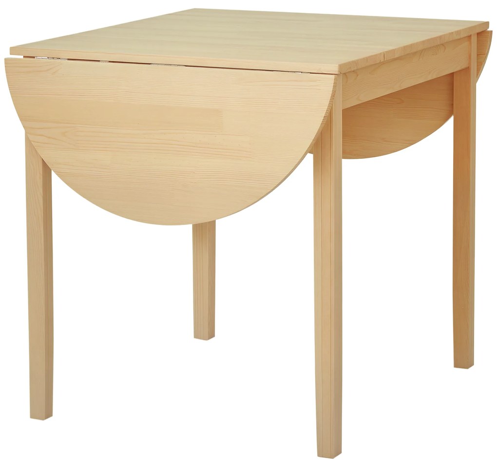 HOMCOM Masă Pliabilă pentru 4-6 persoane din Lemn de Pin, 140x70x75 cm, Natural | Aosom Romania