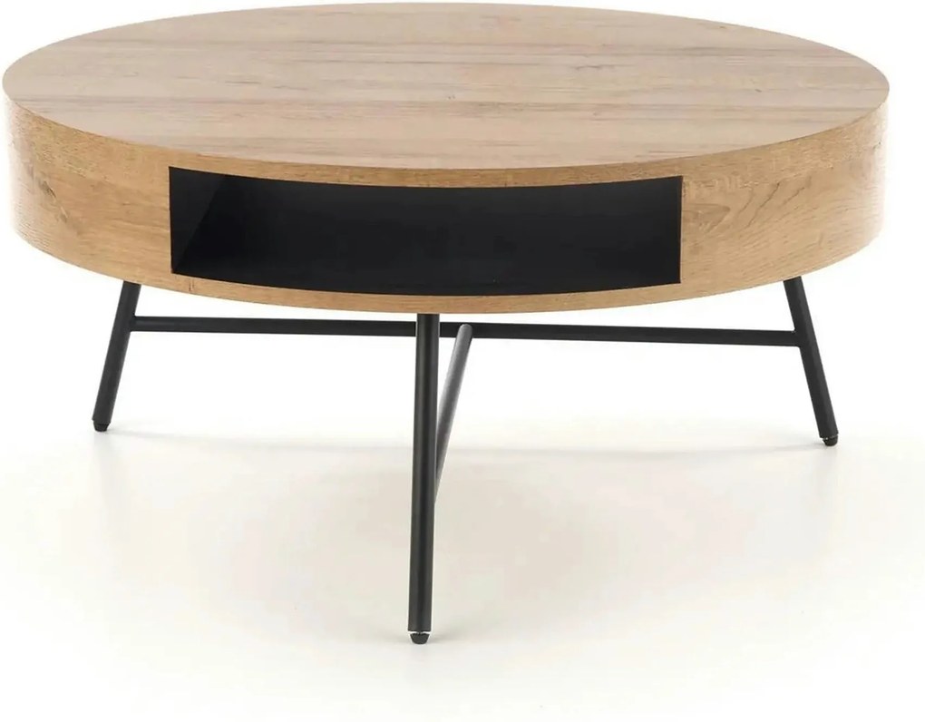 Masuta cafea CAMILA, stejar auriu/negru, 80x80x41 cm
