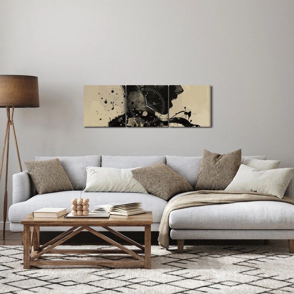 Tablou - Femeie de jazz (cu ceas) (90x30 cm)