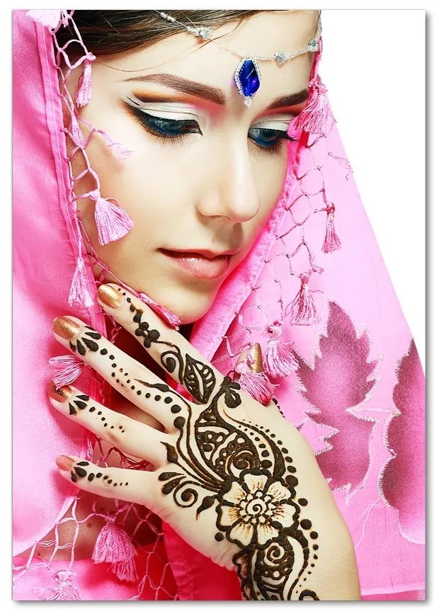 Tablou Printat Pe Sticlă femeie indiană