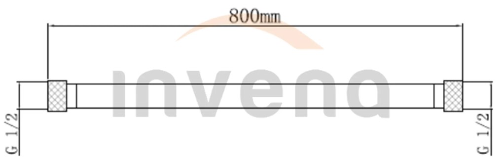 Furtun de duș negru 80 cm