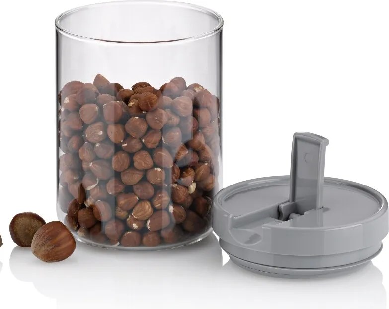 Borcan Kela ARIK din sticlă 900 ml, gri, 0,9 l