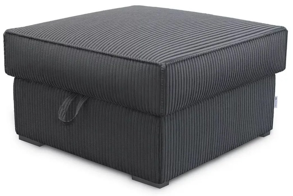 Taburet gri inchis SMART COSARO cu spatiu de depozitare 65x65 cm