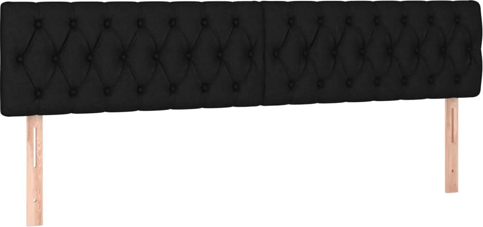 vidaXL Tăblii de pat, negru, 200x7x78/88 cm, textil