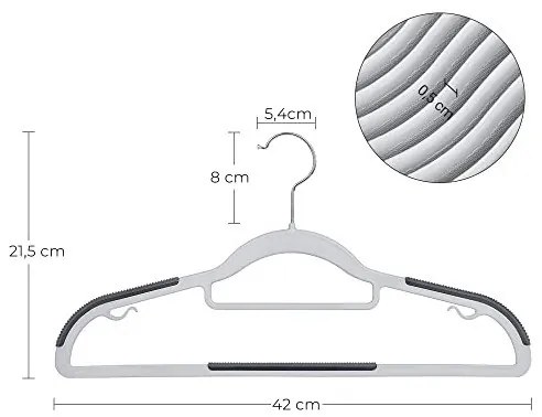 Set 30 umerase, Songmics, 42 cm, CRP20G30, Gri