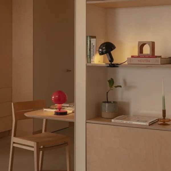 Lampă de masă cu clemă FARO 56103 2 în 1 BELA 1xE27/15W/230V roșu